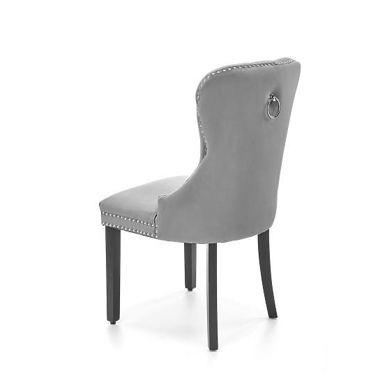 Sedia MIYA nera / rivestimento: grigio (1p=2pz)