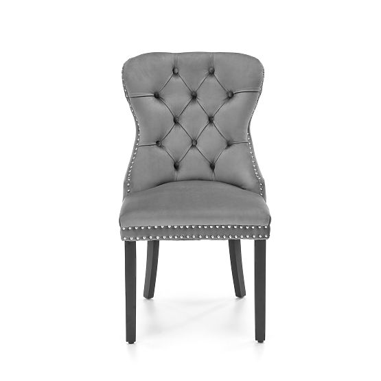 Sedia MIYA nera / rivestimento: grigio (1p=2pz)