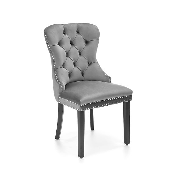 Sedia MIYA nera / rivestimento: grigio (1p=2pz)