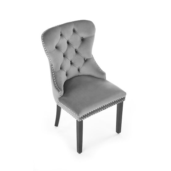 Sedia MIYA nera / rivestimento: grigio (1p=2pz)