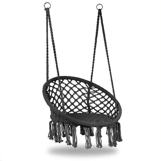 Sedia sospesa boho altalena da giardino nido di cicogna grigia MultiGarden