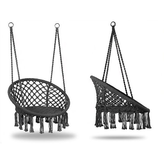 Sedia sospesa boho altalena da giardino nido di cicogna grigia MultiGarden
