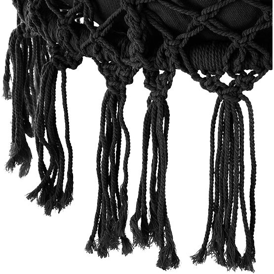 Sedia sospesa boho con cuscino nero 490129A