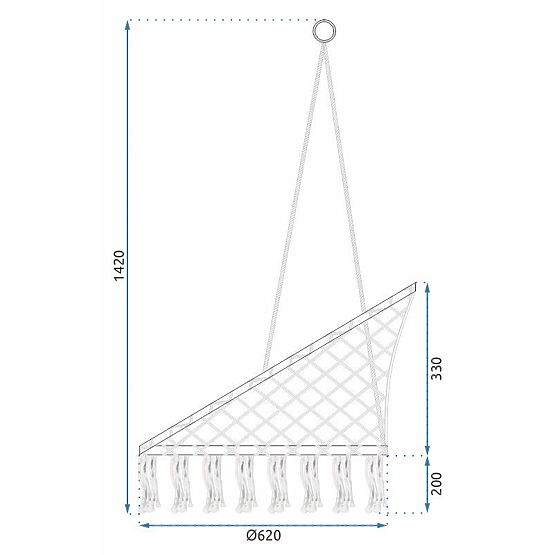 Sedia sospesa boho con cuscino nero 490129A