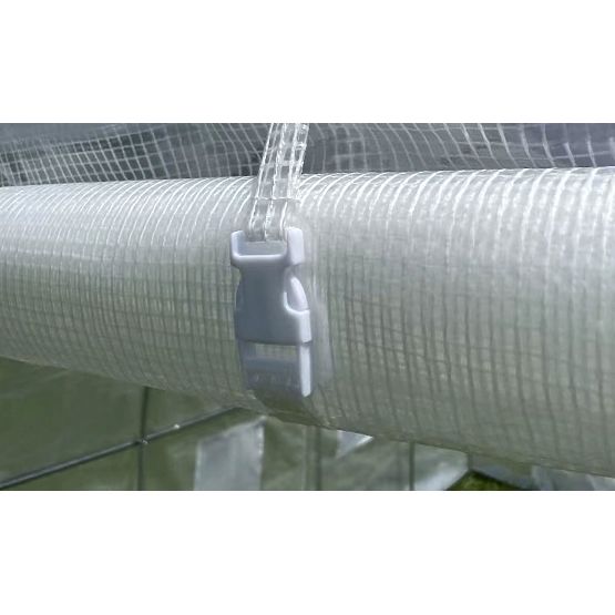 Serra da giardino a tunnel 3x2x2 m struttura in metallo multifunzionale pellicola bianca 2 ingressi