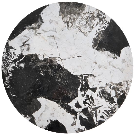 Set ALEXANDRA di 2 tavolini, marmo nero / nero