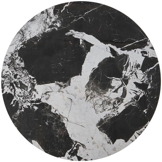 Set ALEXANDRA di 2 tavolini, marmo nero / nero