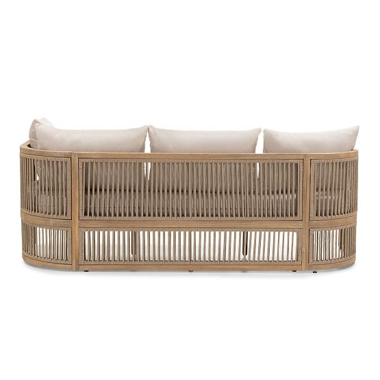 Set angolare da giardino con tavolino Vetralla, intreccio, legno di acacia FSC, aspetto teak, beige 