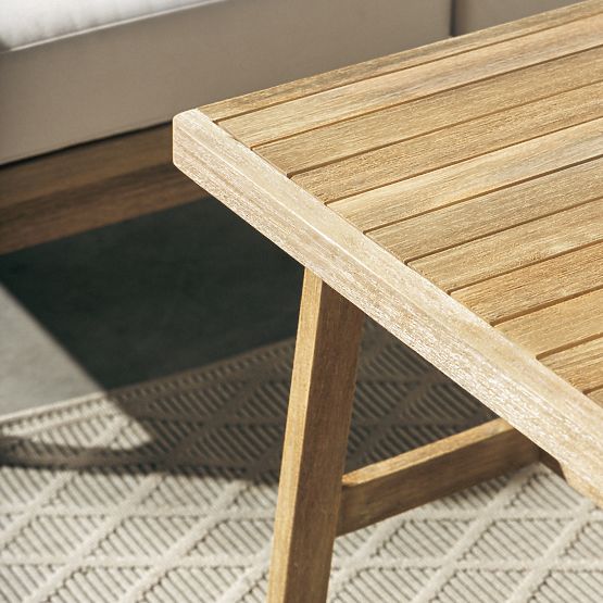 Set angolare da giardino con tavolo Castello, intreccio, legno di acacia FSC, effetto teak, beige