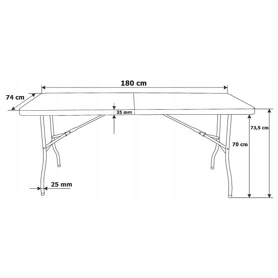 Set catering FETA WHITE 180 cm + 6 sedie BASICO
