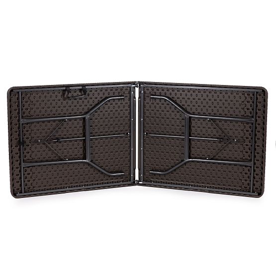 Set catering tavolo da banchetto 180 cm 2 panche rattan marrone ModernHome