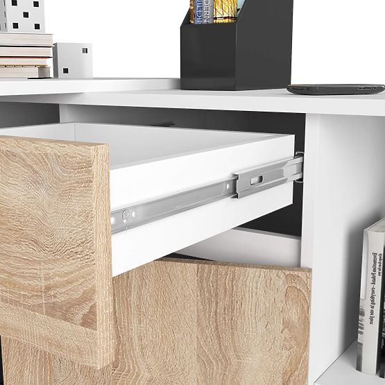 SET CLP B-17 CREDENZA + SCRIVANIA PK BIANCO / SONOMA