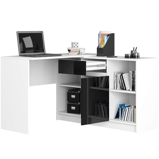 SET CLP B-17 CREDENZA + SCRIVANIA PK NERO LUCIDO