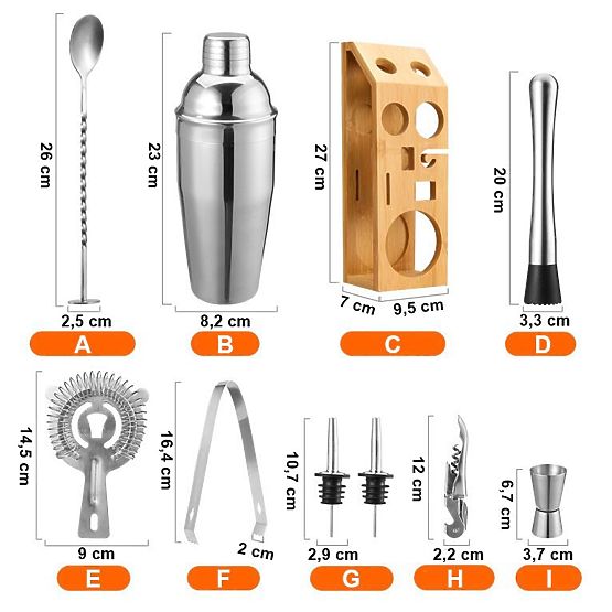 Set da barman BRADFORD 10 pezzi