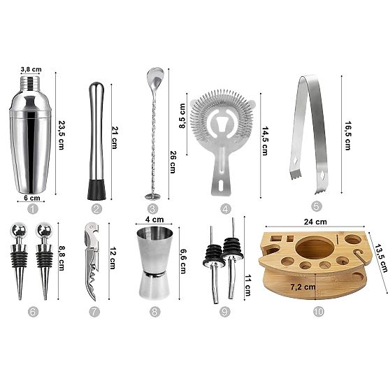 Set da barman BRADFORD 10 pezzi