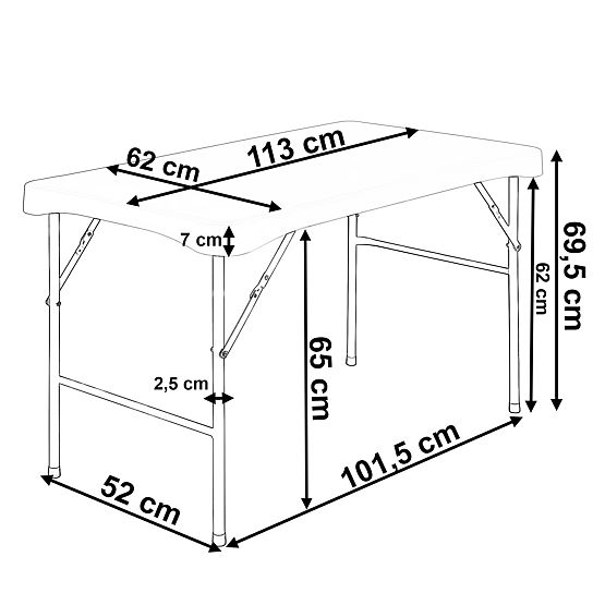 Set da catering da giardino STANLEY tavolo + 2 panche