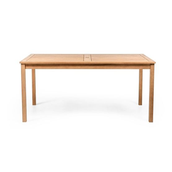 Set da giardino Familis tavolo 160 cm + 6 sedie con schienali regolabili e cuscini grigio chiaro