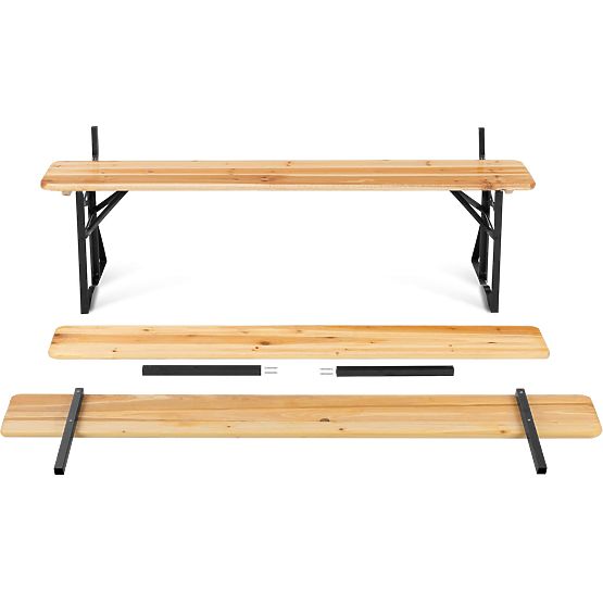 Set da giardino in acciaio e legno PORTER tavolo 170 cm + 2 panche