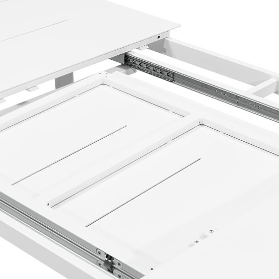 Set da giardino Marinelli, tavolo allungabile 230-300 cm + 4 sedie, alluminio, bianco