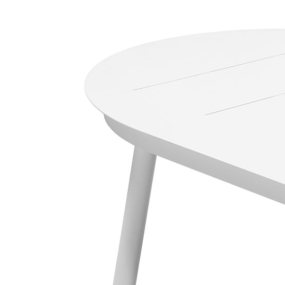 Set da giardino Marinelli, tavolo allungabile 230-300 cm + 4 sedie, alluminio, bianco