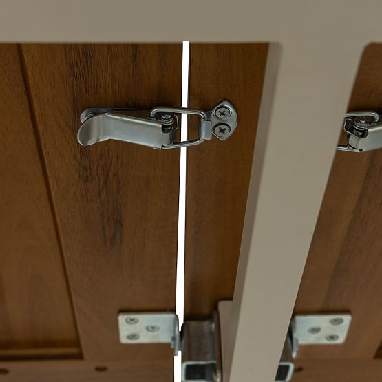 Set da giardino Porticato, tavolo allungabile 211-300 cm + 6 sedie, legno di acacia FSC, aspetto tea