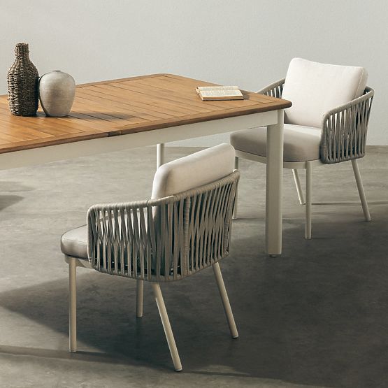 Set da giardino Porticato, tavolo allungabile 211-300 cm + 8 sedie, legno di acacia FSC, aspetto tea