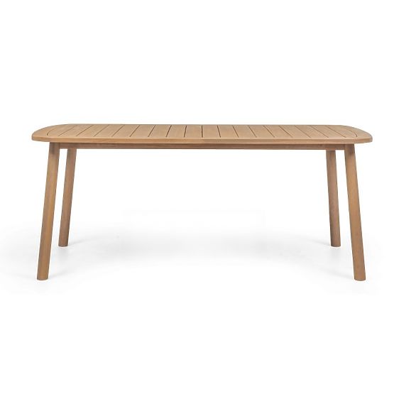 Set da giardino Satori, tavolo 183 cm + 4 sedie, legno di acacia FSC, aspetto teak, beige, arrotonda