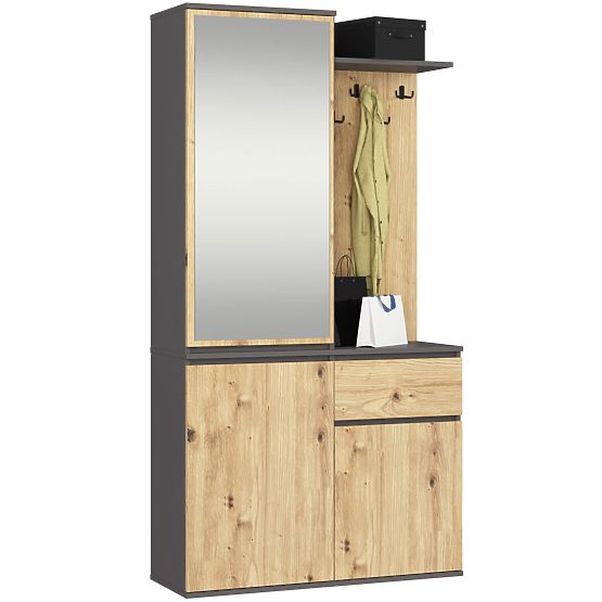 SET DA INGRESSO ENTRO PK GRAFITE GRIGIO / ROVERE ARTIGIANO