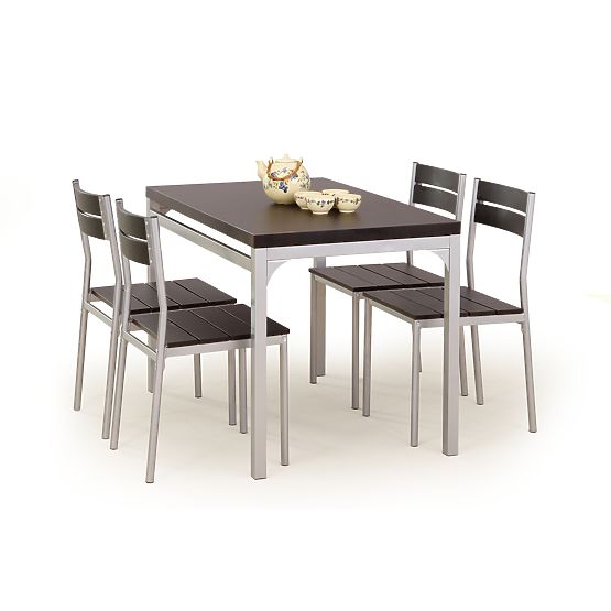 Set da pranzo MALCOLM tavolo + 4 sedie - wenge