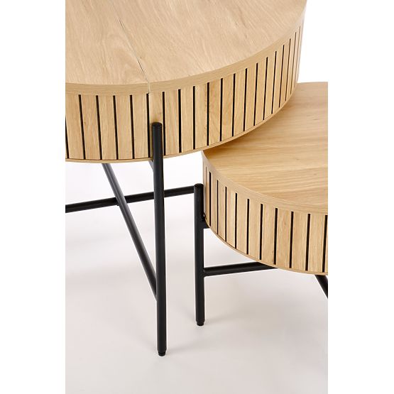 Set DANTE di 2 panche, naturale / nero (1p=1set)