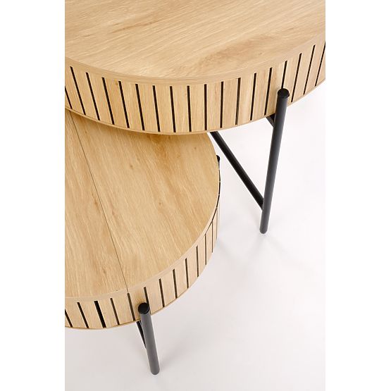 Set DANTE di 2 panche, naturale / nero (1p=1set)