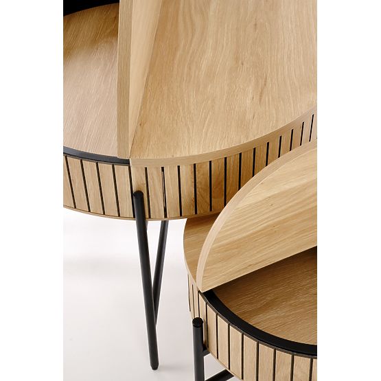 Set DANTE di 2 panche, naturale / nero (1p=1set)