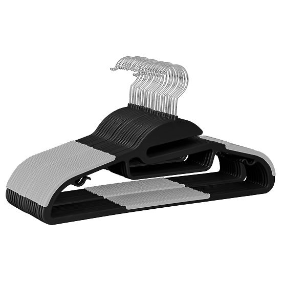 Set di 10 appendiabiti Flexi nero-grigio