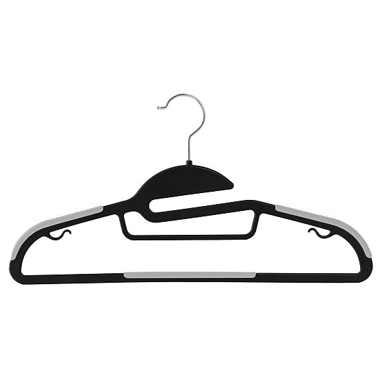 Set di 10 appendiabiti Flexi nero-grigio