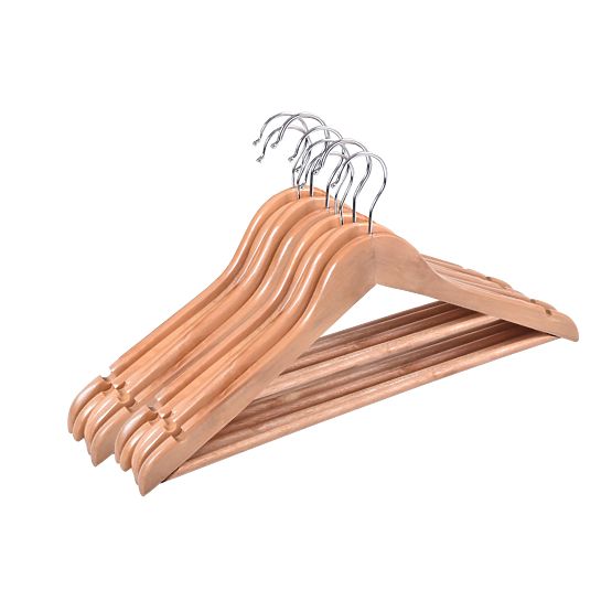 Set di 10 appendiabiti in legno RONDO marrone chiaro