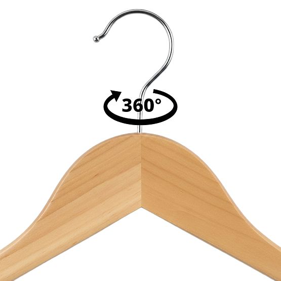 Set di 10 appendiabiti in legno RONDO marrone chiaro