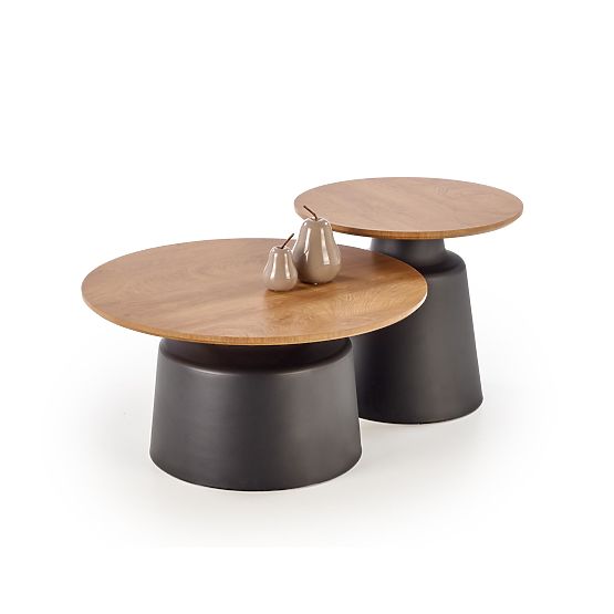 Set di 2 panche MALOMI, naturale/nero (2p=1ks)