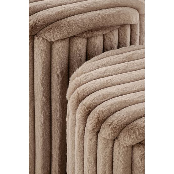 Set di 2 pouf FIDO, cappuccino / oro (1p=1kpl)