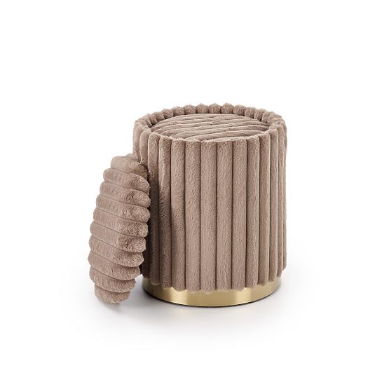 Set di 2 pouf FIDO, cappuccino / oro (1p=1kpl)