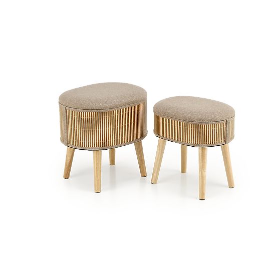 Set TICO di 2 pouf con spazio di archiviazione, beige
