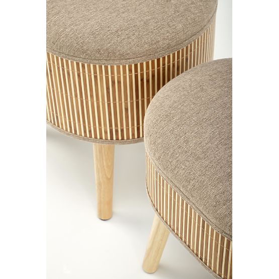 Set TICO di 2 pouf con spazio di archiviazione, beige