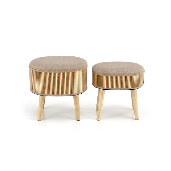Set TICO di 2 pouf con spazio di archiviazione, beige