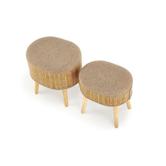 Set TICO di 2 pouf con spazio di archiviazione, beige
