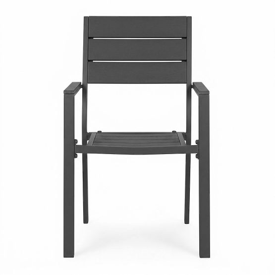 Set di 2 sedie da giardino per terrazza balcone acciaio HDPE grigio MultiGarden
