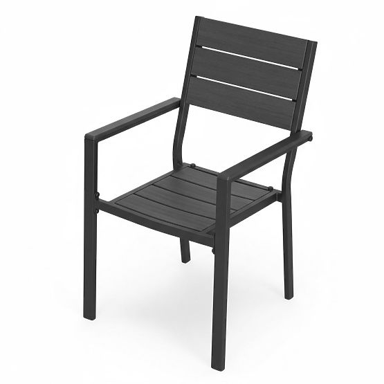 Set di 2 sedie da giardino per terrazza balcone acciaio HDPE grigio MultiGarden