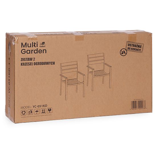 Set di 2 sedie da giardino per terrazza balcone acciaio HDPE grigio MultiGarden
