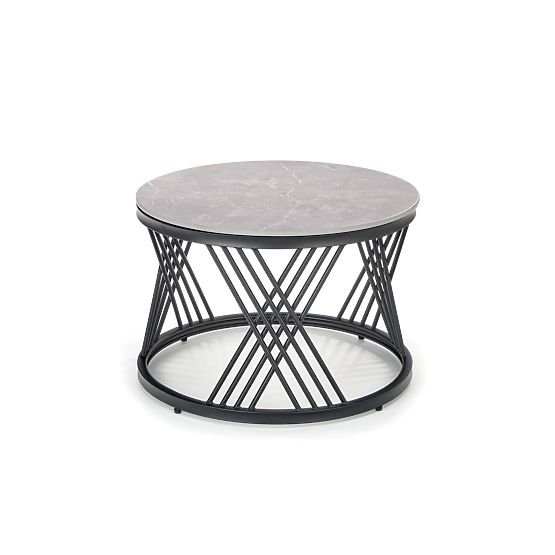 Set di 2 tavolini FLAMINGO, marmo cenere/nero (2p=1ks)