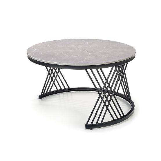 Set di 2 tavolini FLAMINGO, marmo cenere/nero (2p=1ks)