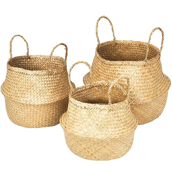 Set di 3 cesti naturali BOHO