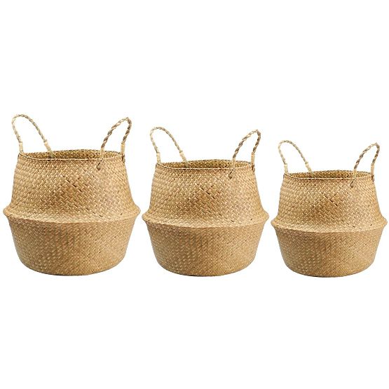 Set di 3 cesti naturali BOHO
